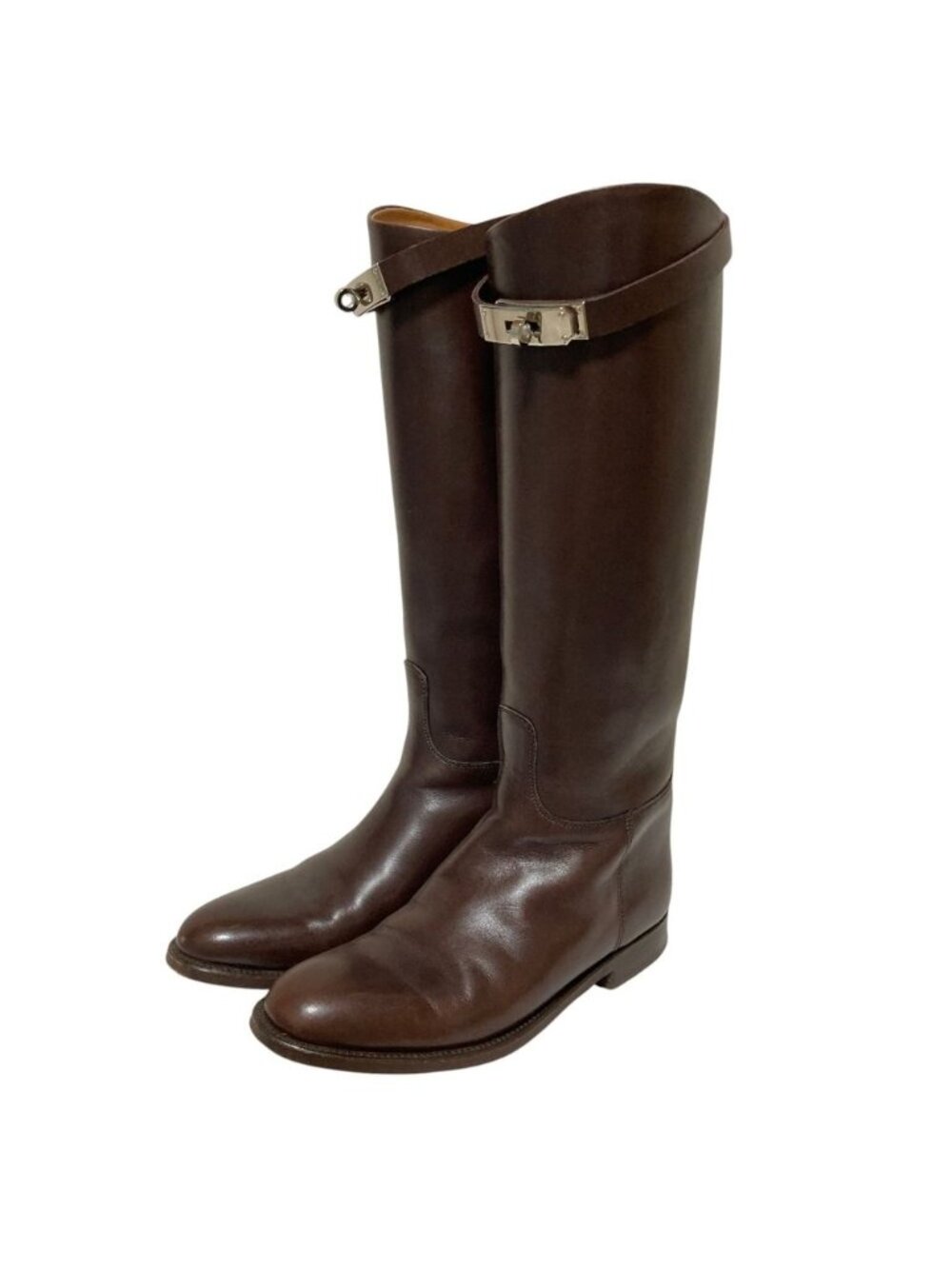 Hermes Kelly Jumping Boots Long Brown 36.5